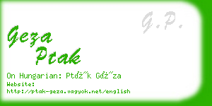 geza ptak business card